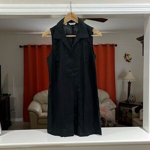 MEXX Womens Boho 100% Linen Sleeveless Front Tunic Top